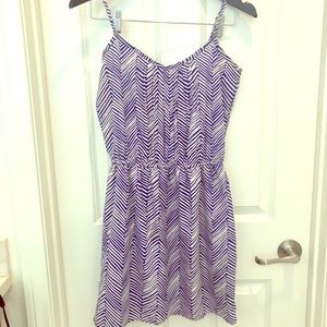 Purple and white spaghetti strap dress